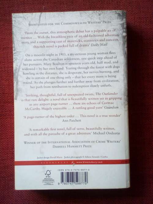 The Outlander by Gil Adamson. 1st paperback ed 2009. S/C. 389 pp.