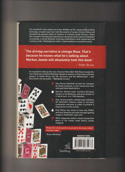 Steinheist book Rob Rose Markus Jooste died death shot Steinhoff South African true crime
