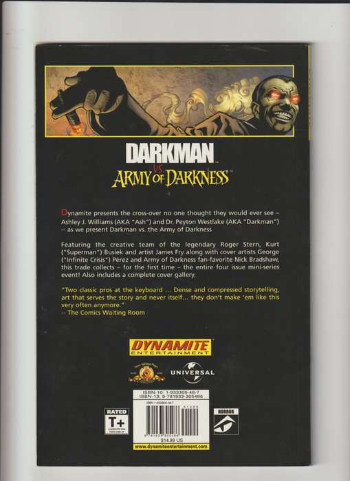 Dynamite Entertainment Comics Darkman vs Army of Darkness TPB (2007) #1B-1ST printing collectable