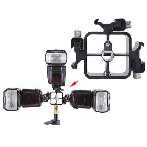 3-way Universal Hot Shoe Mount Flash Bracket Umbrella Holder for tripod mount