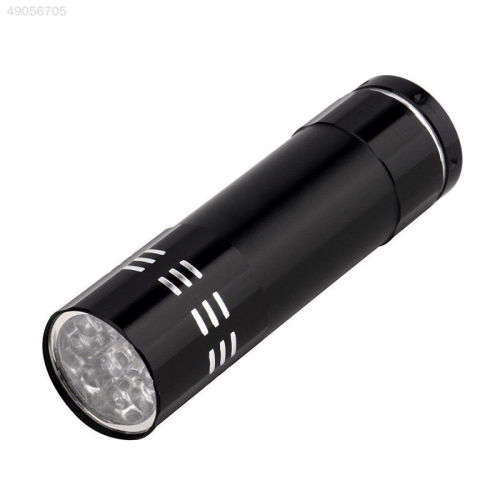 Aluminum Violet 9LED Light UV Torch (BLACK)