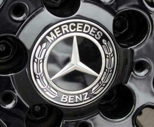 4x 75mm Chrome Plastic Wheel Centre Cap for Mercedes Benz