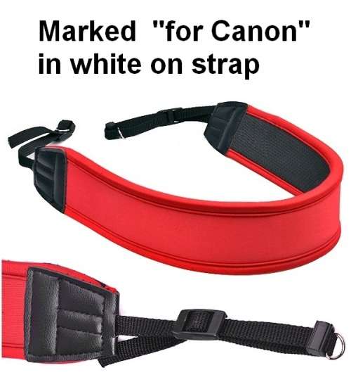 Neoprene Red Neck Strap for Canon Cameras
