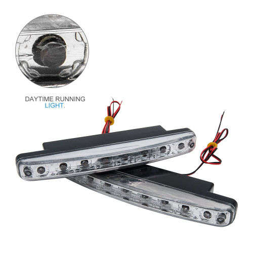 2x 8-LED Super Bright Car Daytime Running Lights (Set of 2)