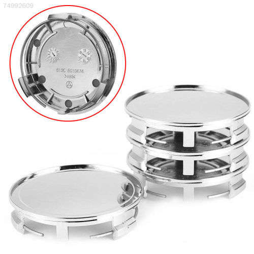 4x Chrome Plastic Wheel centre Cap Bases (without branding / stickers): 75 / 69 mm