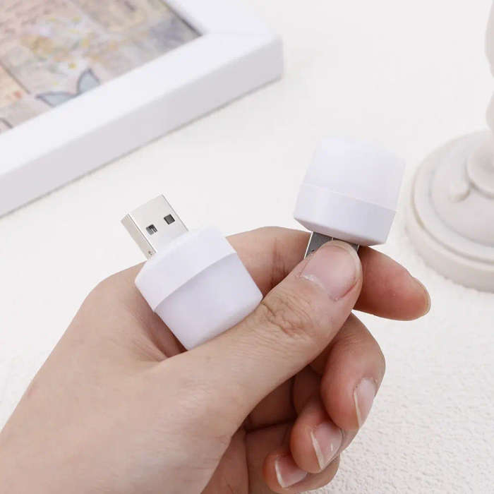 Mini LED Night Light with USB Plug for Computer Mobile Power Bank Night - WARM WHITE