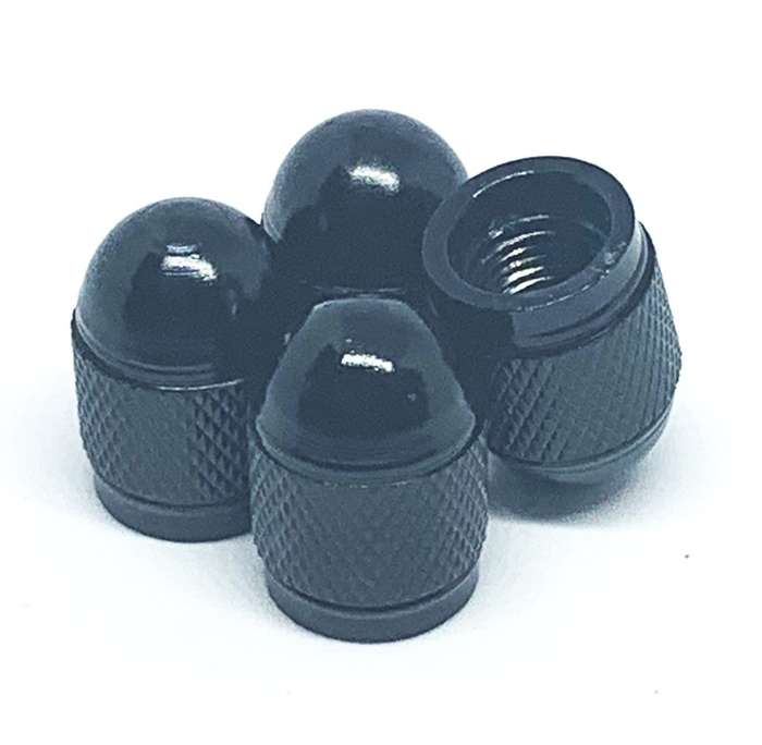 Black Aluminium Valve Caps (Set of 4)