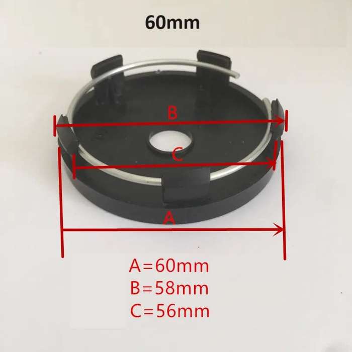 4x 60mm Aluminium & Plastic Wheel Centre Cap for Toyota GR (Silver)