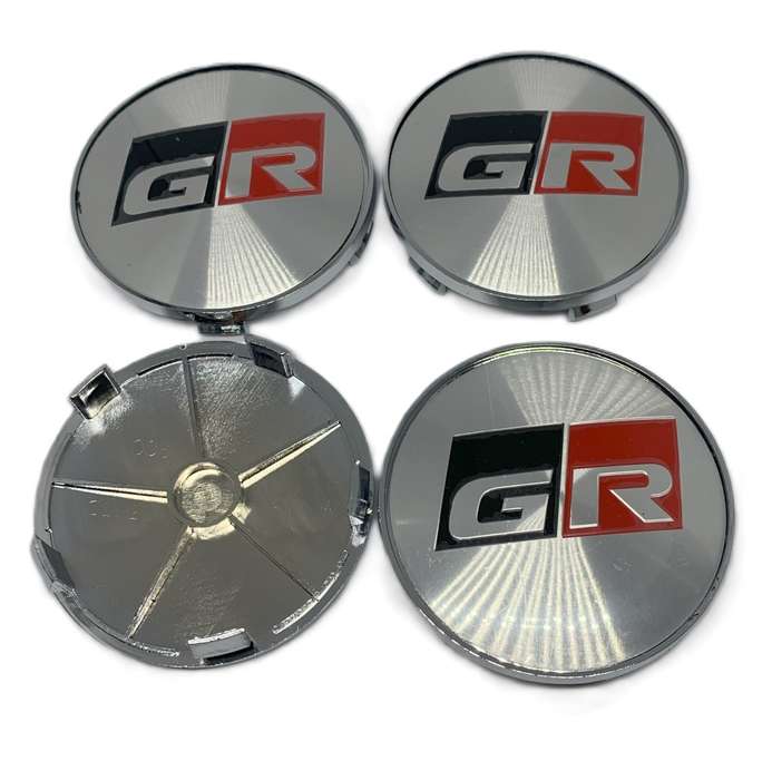 4x 68mm Aluminium & Plastic Wheel Centre Cap for Toyota GR (Silver)