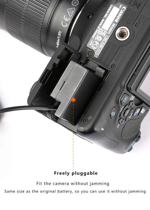 Power Bank LP-E8 TYPE-C Cable DR-E5 ACK-E8 DC Coupler for Canon 550D 600D 650D 700D etc.