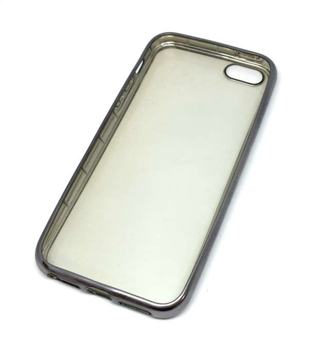 Grey Glossy Silicon Soft Protector Rubber TPU PC Cover Case For iPhone 5 5S