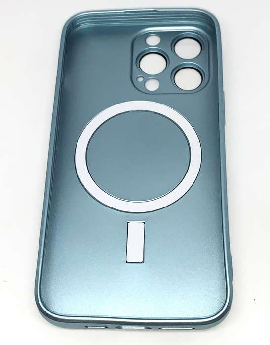 PVC Cover with Cordless Charge Amplifier & Glass Camera Protectors for iPhone 13Pro (Diamond Silver)
