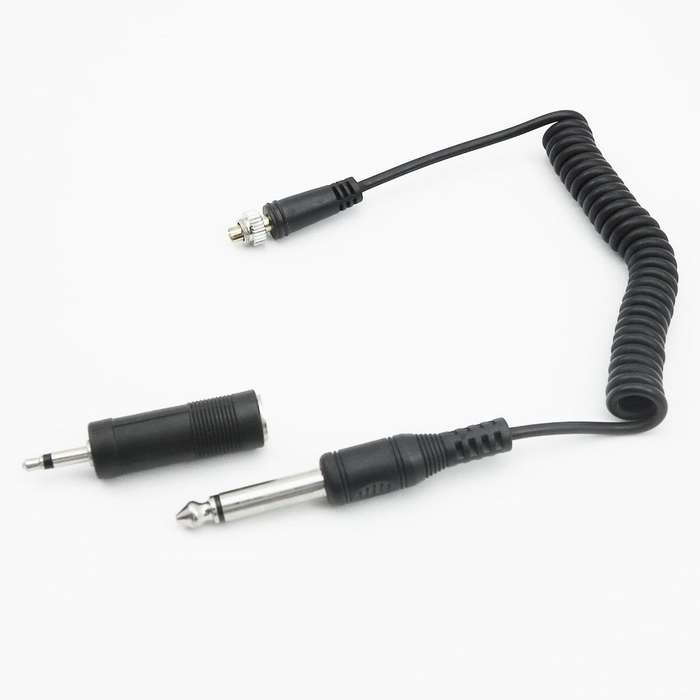 RF-603 Screwlock PC Sync Cable 6.35mm + 3.5mm adapter