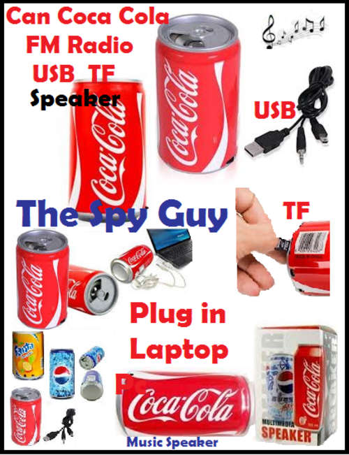 Can Coca Cola FM Radio USB TF Ports Music Speaker Real Size Multimedia Player