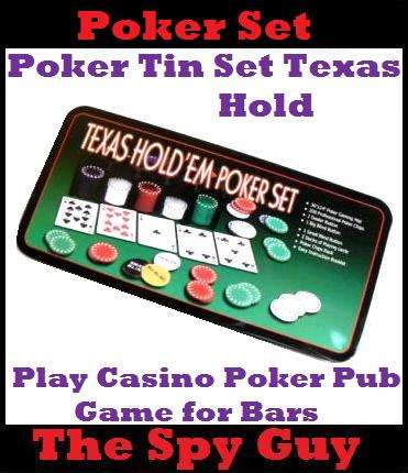 Poker Tin Set Texas Hold Play Casino Poker Nice Pub Game for Bars