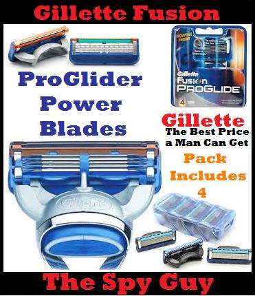 Gillette Fusion Proglide Pack of Four Shaving Razors in Normal or Power Pack for Men
