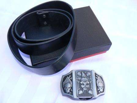 Belt ( BONE & SKULL ) with Windproof REFILLABLE Lighter