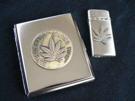 Cigarette Case Natures Way with Windproof Lighter