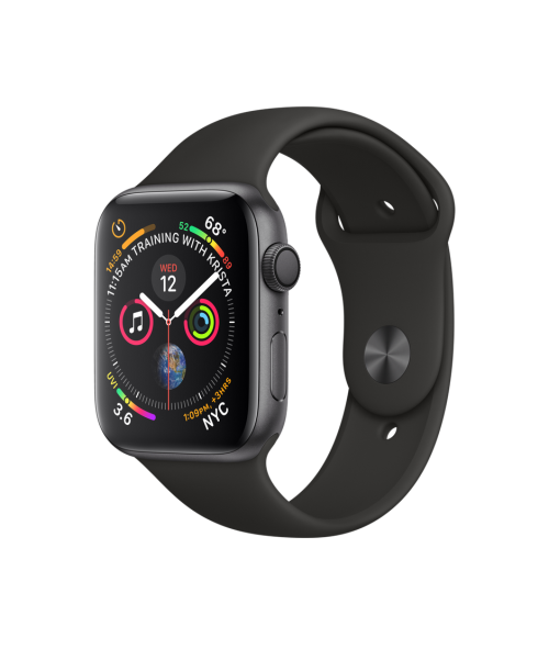 44mm Apple Watch Series 4 - Space Grey Aluminium, Black Sport Band (New-Sealed-Local Stock) A1978