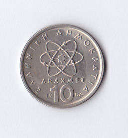 GREECE: 10 drachma - 1984