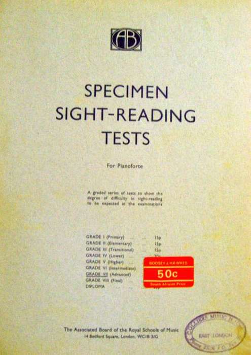 Specimen sight reading for piano grade 6