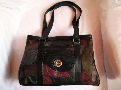 BIG VINTAGE MULTICOLOUR LEATHER PATCH HANDBAG