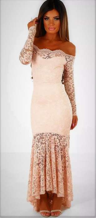 MAXI DRESS/PINK MAXI DRESS/LACE MAXI DRESS/OFF SHOULDER MAXI DRESS/PINK LACE EVENING MAXI DRESS
