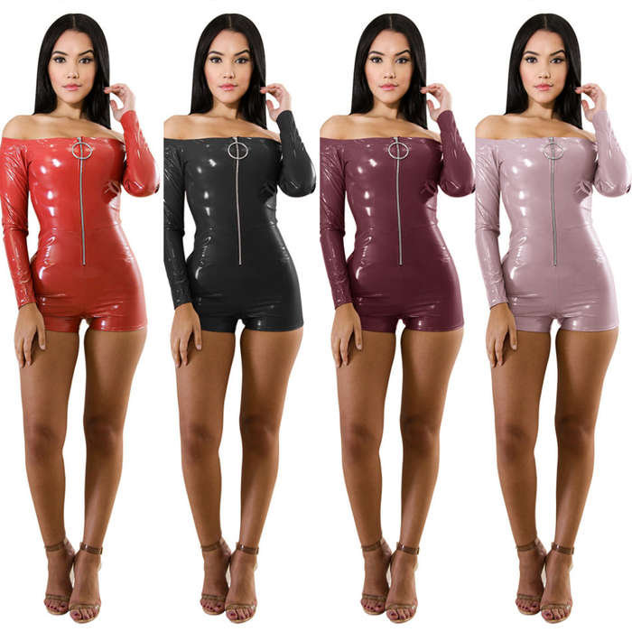 JUMPSUITS/SHORT JUMPSUIT/JUMPSUIT ROMPER/RED ROMPER/LEATHER ROMPER/PARTY ROMPER PLAYSUIT