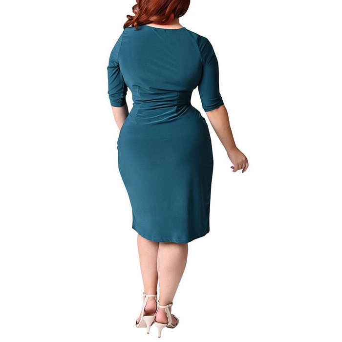 Green Bodycon Plus Size Asymmetric Cocktail Party Dresses