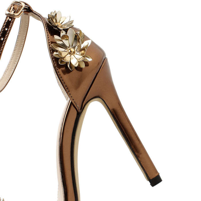 Bronze High Heel Open Toe Stiletto Sandals - LOCAL STOCK - Size 37