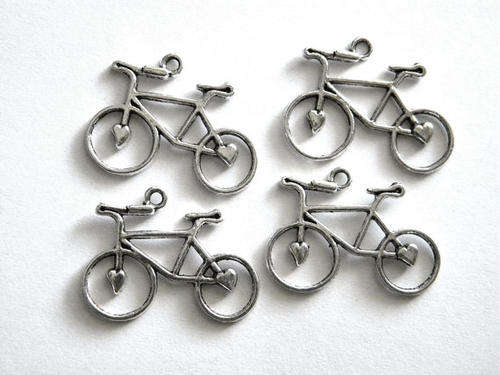 CONNECTORS - ANTIQUE SILVER - BICYCLE - CHARMS - 31x24mm