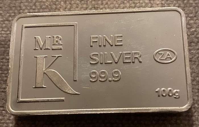 100g Silver FINE 99,9 Bar