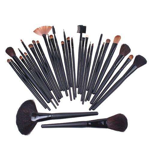 32 PCS Makeup Brush Professional Cosmetic Set Kit Black Pouch Bag Make up Case H4456