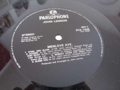 JOHN LENNON - Menlove Ave - 1986 -  Vinyl LP Record - VG / VG