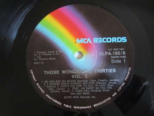 THOSE WONDERFUL 30`s - Vol 2 - 1973 - DLPA-185/6 -  2 x Vinyl LP Record - VG / VG