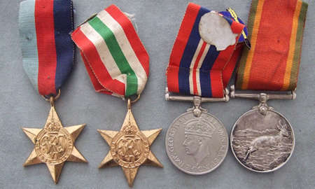 16 Squadron SAAF "Hlaselani" Attack WW2  Medal Group and Badge