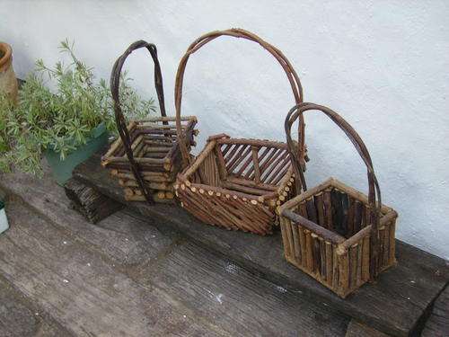 Hanging Twig Baskets - Ideal for Herbs.