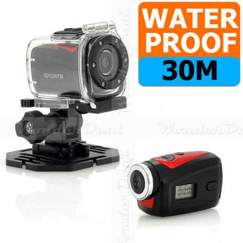MeCam 30M Waterproof Sport Action Camera Full HD 720P DV DVR Recorder with Bike & Helmet Mounts
