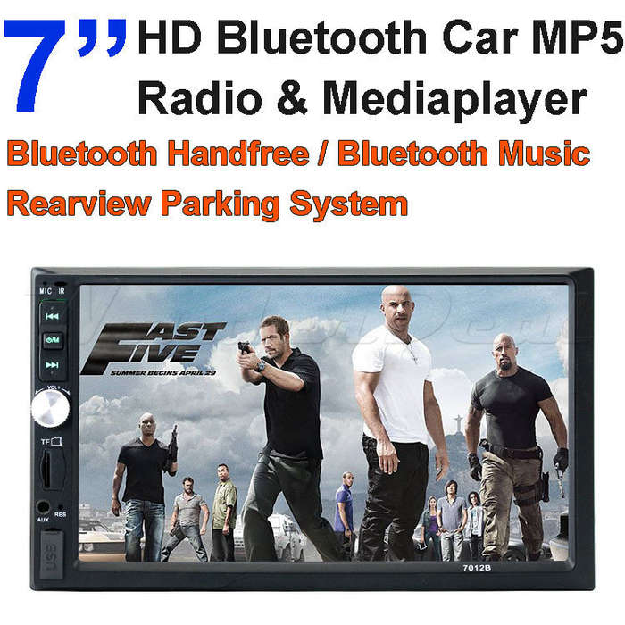 2 DIN 7 Inch Car MP5 MP3 Multi-Media Player, Support 1080P HD Video, Bluetooth Music Hands-Free