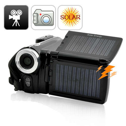 NEW-Solar Charging 3 inch TFT 12.0 MP Digital Video Recorder, Dual Battery Camcorder, Camera, DV DVR