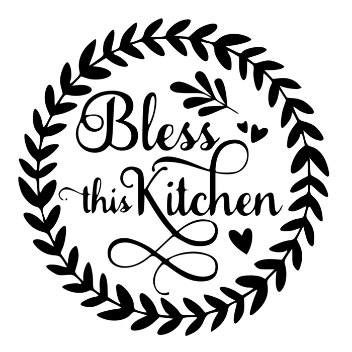 Black Vinyl Home Decor Wall Art-Bless This Kitchen