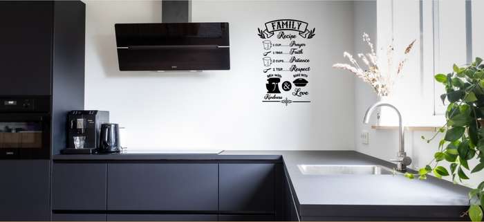 Family Recipe Sticker Black Vinyl Home Decor Wall Art