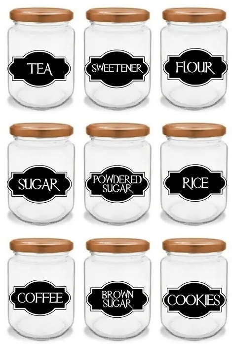 Kitchen Labels for Containers - Set of 10