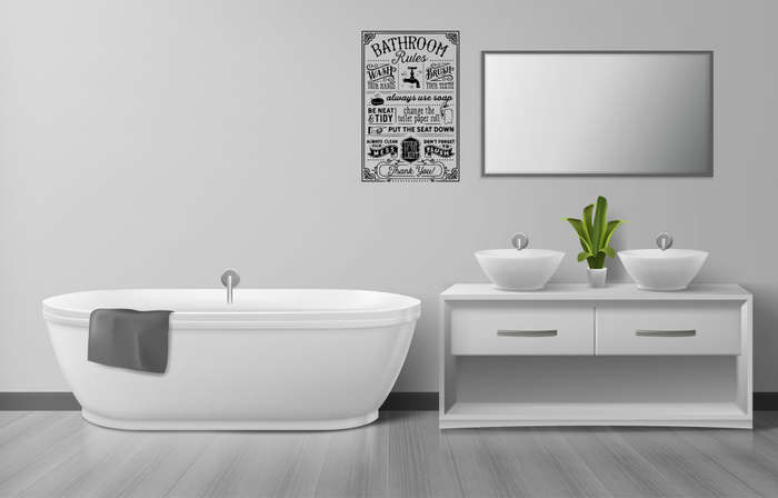 Bathroom Rules Vinyl Wall Decor