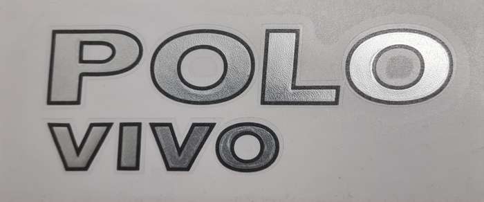 VW Polo Vivo - Compatible Tailgate Sticker - Silver and Black