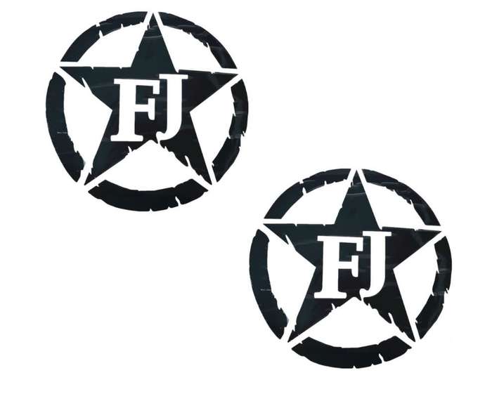 2 Decal Stickers Vinyl For SUV Bakkies Jeep FJ Cruiser - Star Circle- 32cm - FJ