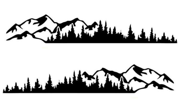 Compass and Mountain Sticker Set for Bakkies