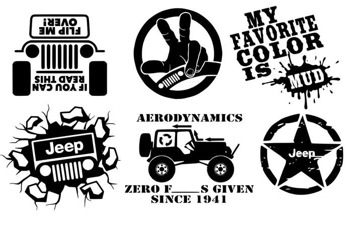 Decorative Sticker Mix Set 2 -Jeep