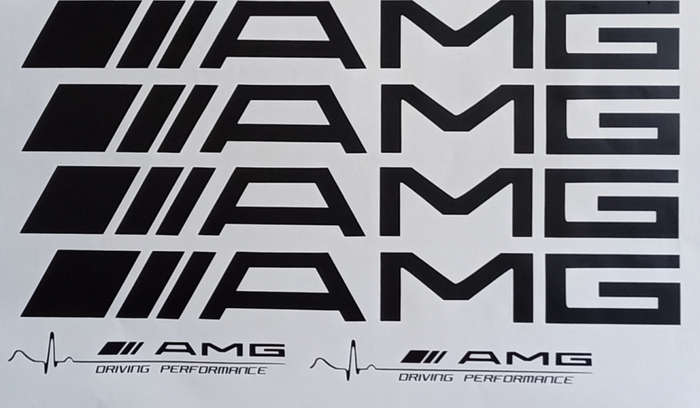 Styling set compatible Mercedes-Benz, AMG Door Sticker and Metal Keychain