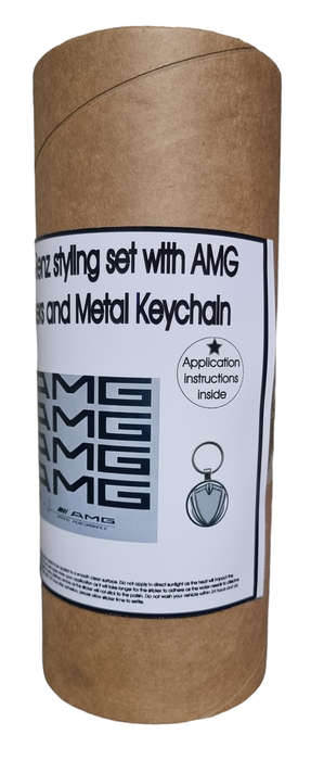 Styling set compatible Mercedes-Benz, AMG Door Sticker and Metal Keychain